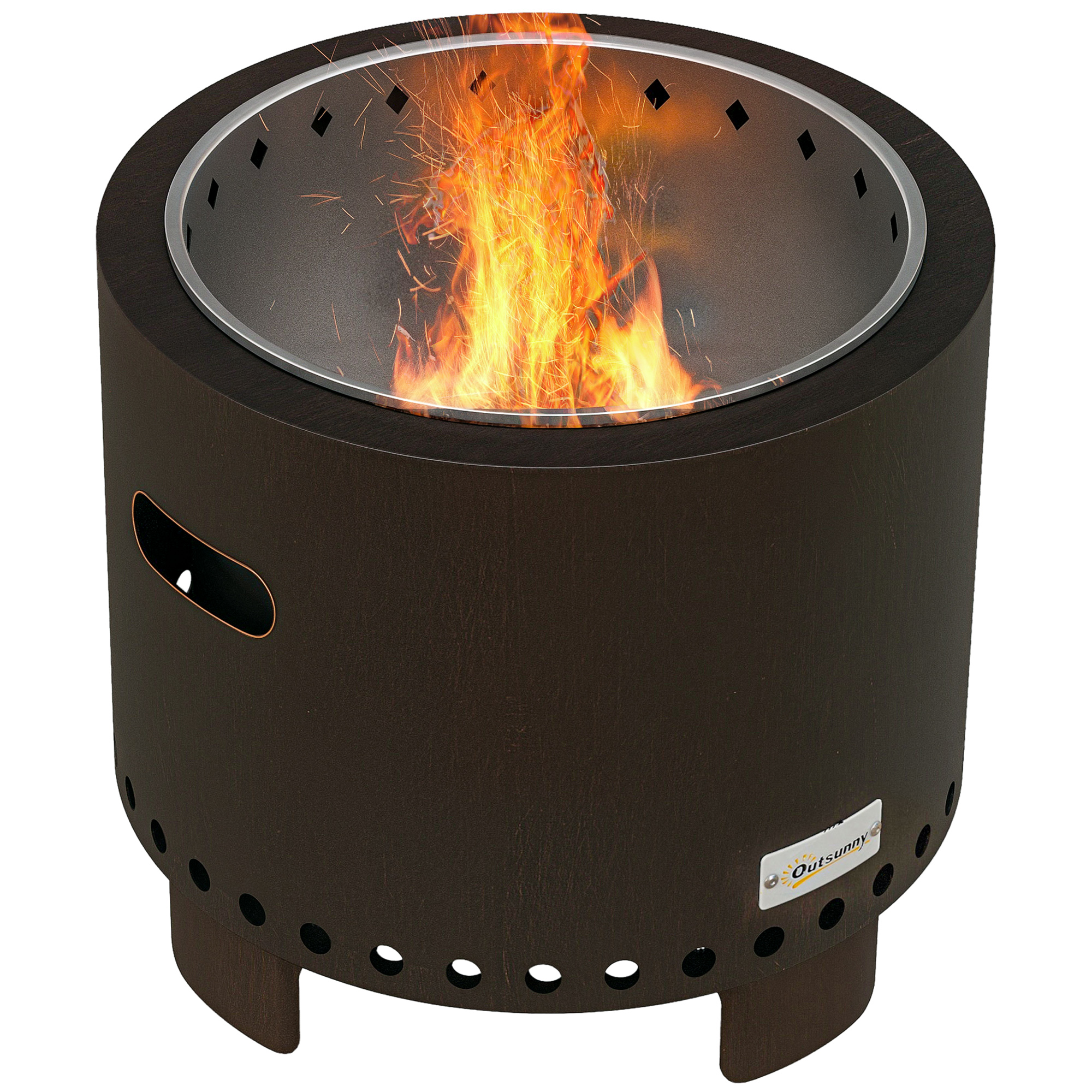 Feuertonne Feuerschale Garten, 45 Cm Schwarz Bronze, Feuerstelle Terrasse
