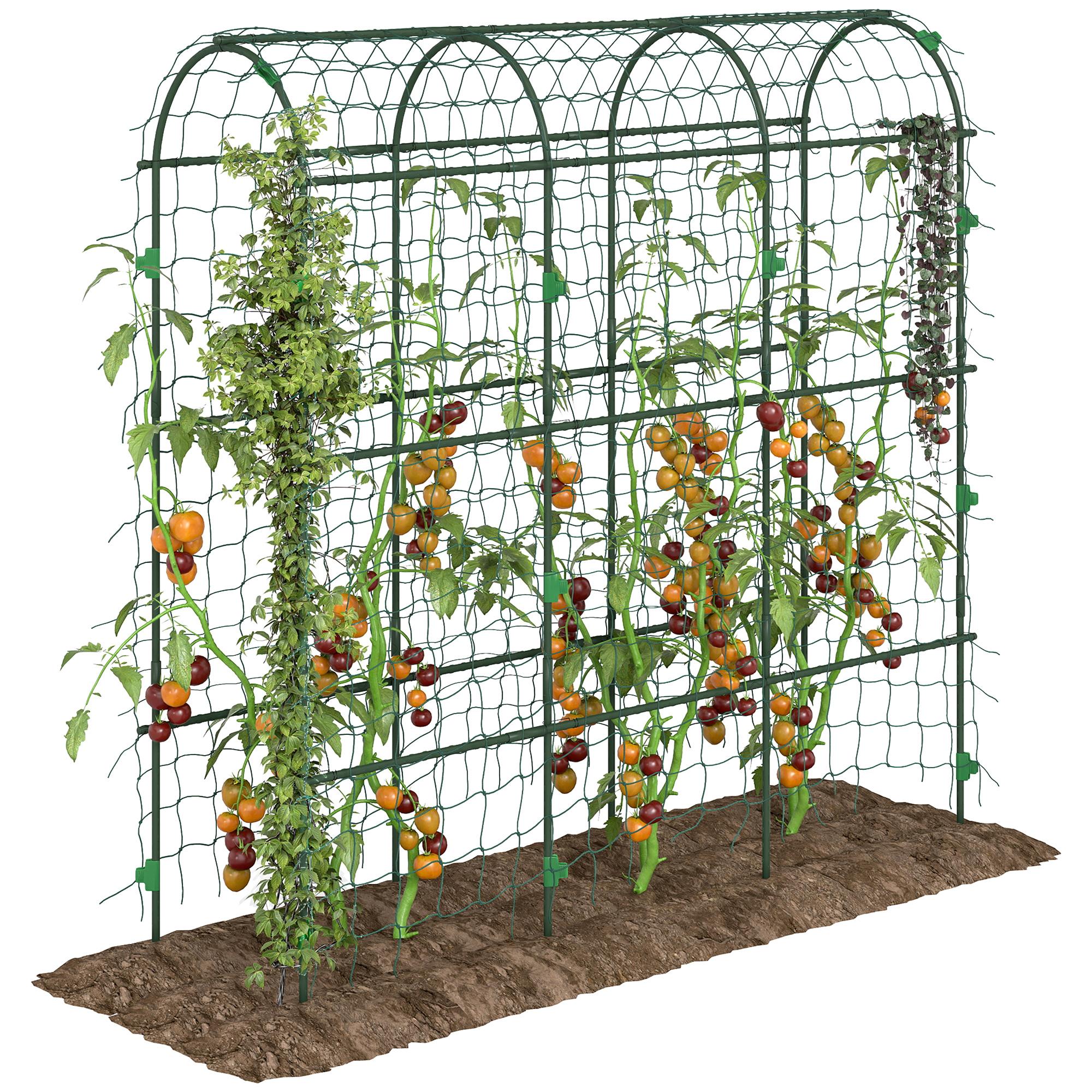Großer Gartenbogen, Vogelschutznetz, Einfache Montage, Metall, 43 X 182 X 183 Cm