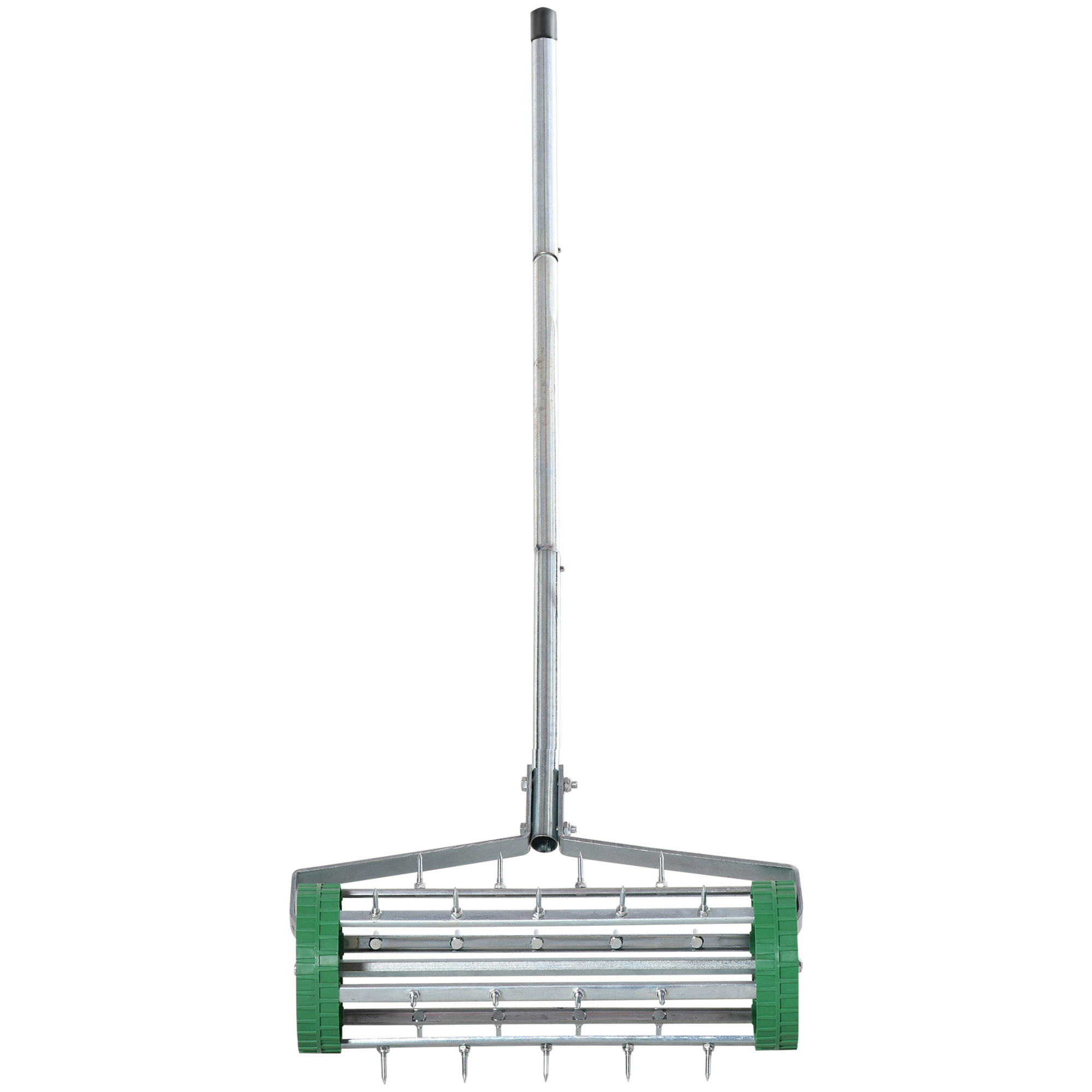 Outsunny 43,5 Cm Manueller Rasenlüfter, Für Verdichtete Böden Und Die Gartenpflege, Mit Auffangschale Und Auflockerungskarotte.