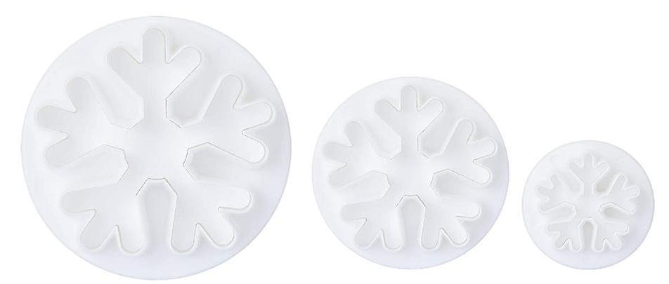 2 Sets 3-teilige Weihnachtsplätzchen-ausstechformen Schneeflaschenform Zum Dekorieren Von Kuchen Fondant Zuckerpaste Grobe Schneeflocken