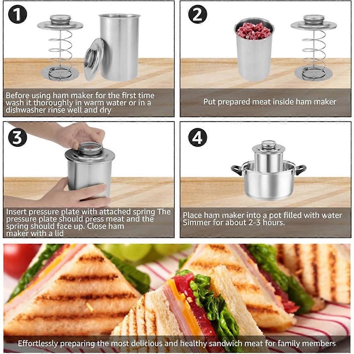 Fleischpresse Mit Thermometer Für Schinken, Schweinefleisch Und Geflügel