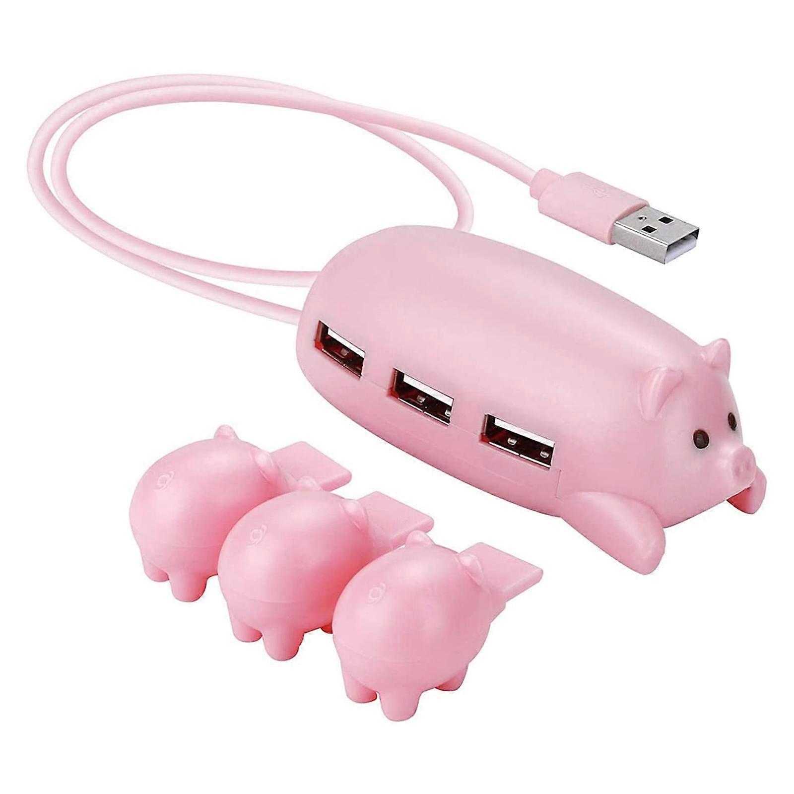 Cartoon Pig Usb-hub Mit 3 Ports (usb 2.0) Für Laptop, Pc Und Usb-stick