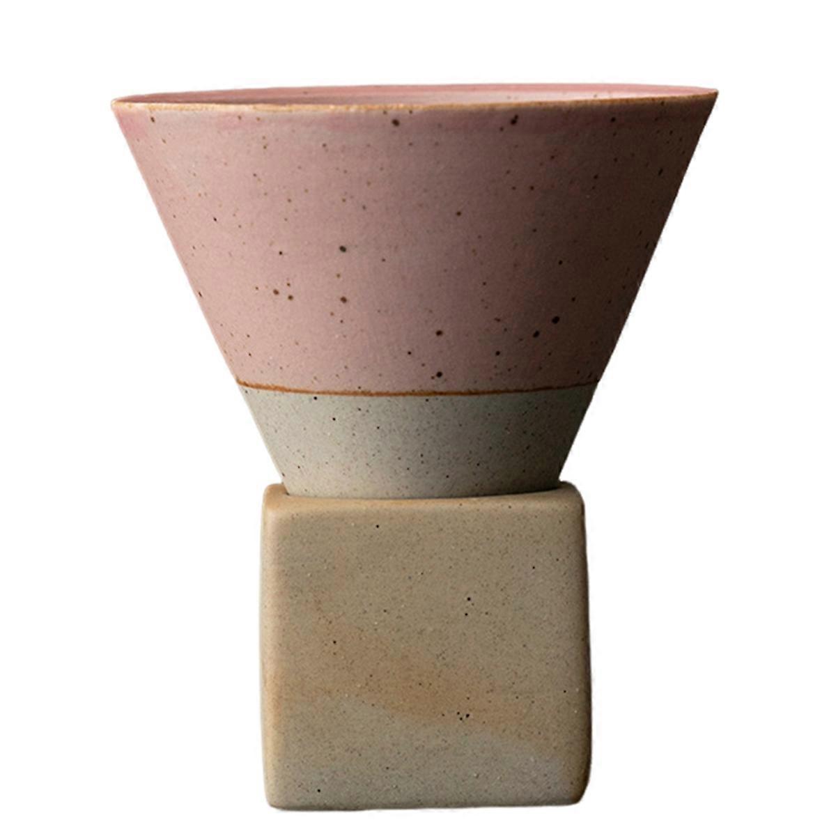 Retro-keramik-kaffeetasse, Rustikale Keramik-teetasse, Rosa