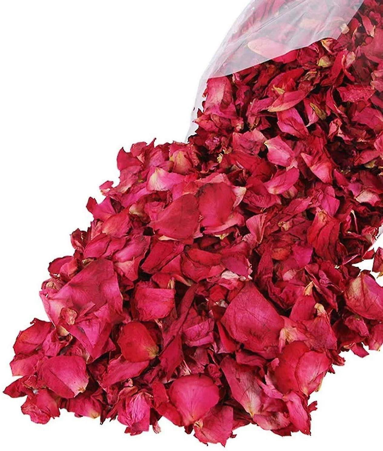 300 G Natürlich Getrocknete Rosenblätter, Echte Rote Rosenblätter Für Fußbad Und Körperpflege