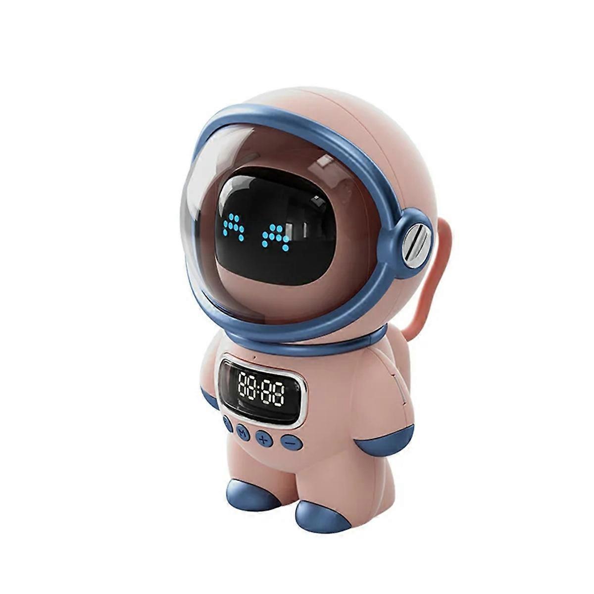 Intelligenter Astronaut Bluetooth-lautsprecher, Tragbarer Stereo-tischwecker, Pink
