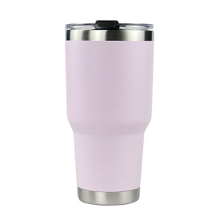 Ein Hellrosa, Doppelwandiger, Vakuumisolierter Autobecher, Eine Edelstahl-reiseflasche, Ein Vakuumisolierter Kaffeebecher