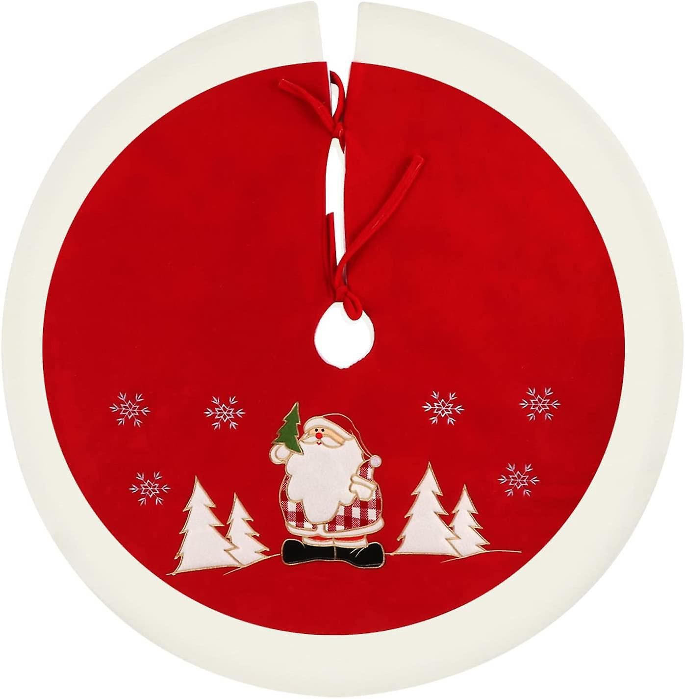 Runder Weihnachtsbaumrock, Weihnachtsbaumabdeckung, Weihnachtsbaumschutz, Nadelschutz, Rot