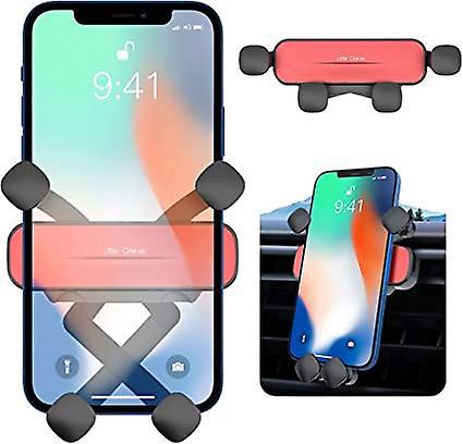 Rote Auto-handyhalterung (12–17 Cm), Schwerkraft-handyhalterung, Universelle Auto-smartphone-halterung, 36° Drehbare Air-mesh-halterung