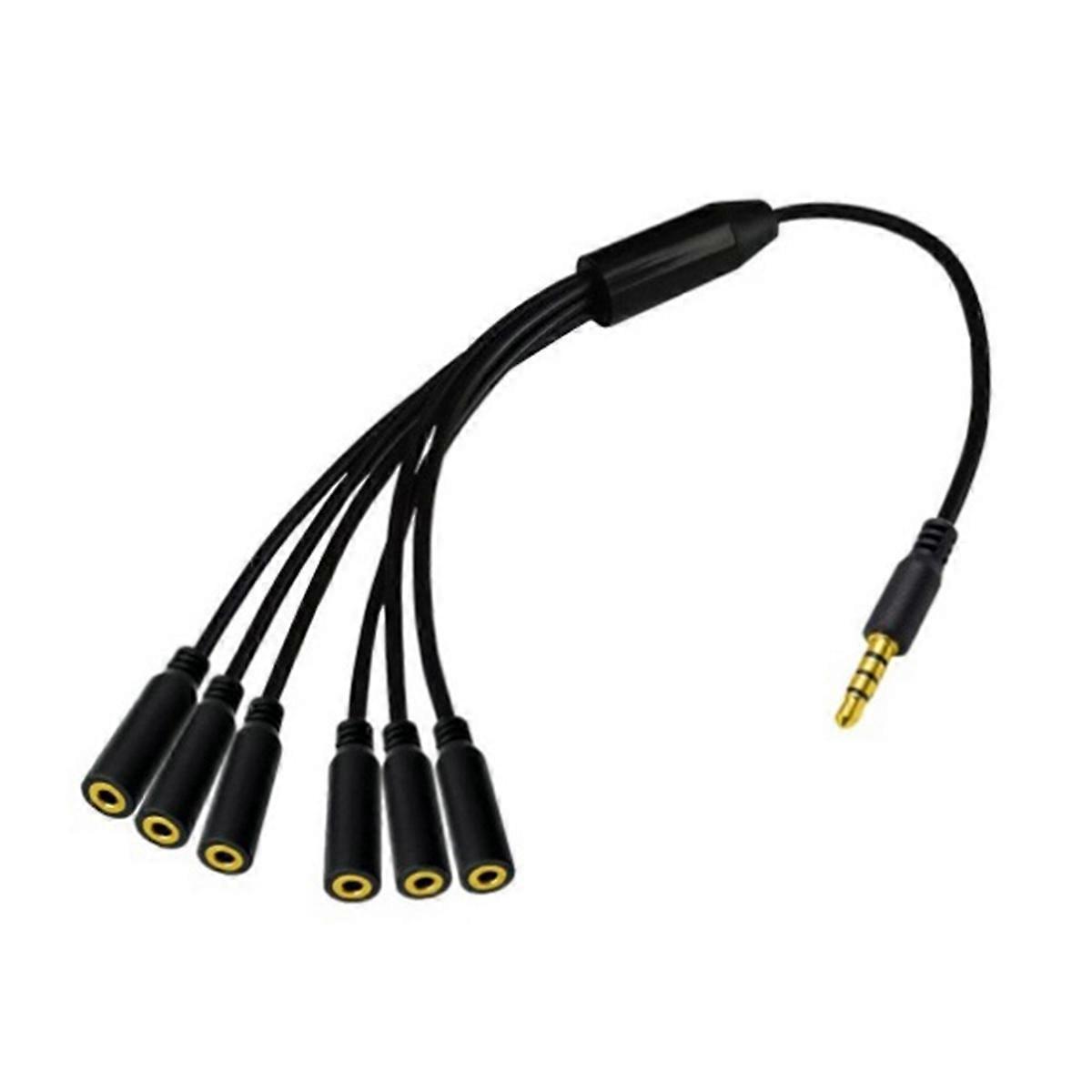 4-poliger Trrs-stecker Auf 6-port-aux-kabel-kopfhörer-mikrofon-audioadapter