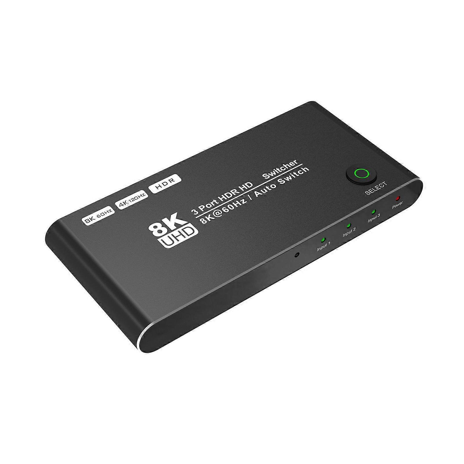 3-in-1-out-hdmi-kompatibler Umschalter Für 4k 120hz, 8k 60hz Und 1080p Für Hdtv
