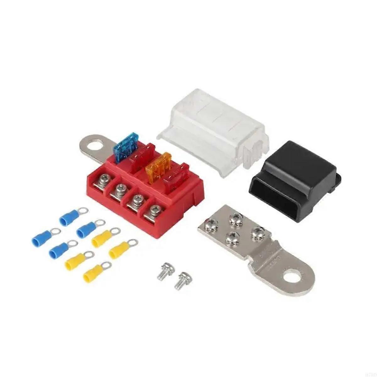 M10 100a 32v 4-kreis-sicherungsblock Mit Flachsicherungen Und Batterieanschluss – Rot & Schwarz