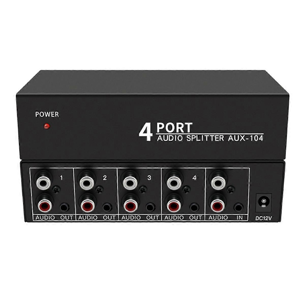 Audio-splitter 1 Eingang 4 Ausgänge L/r Für Pc Dvd Lautsprecher-splitter, Eu-stecker