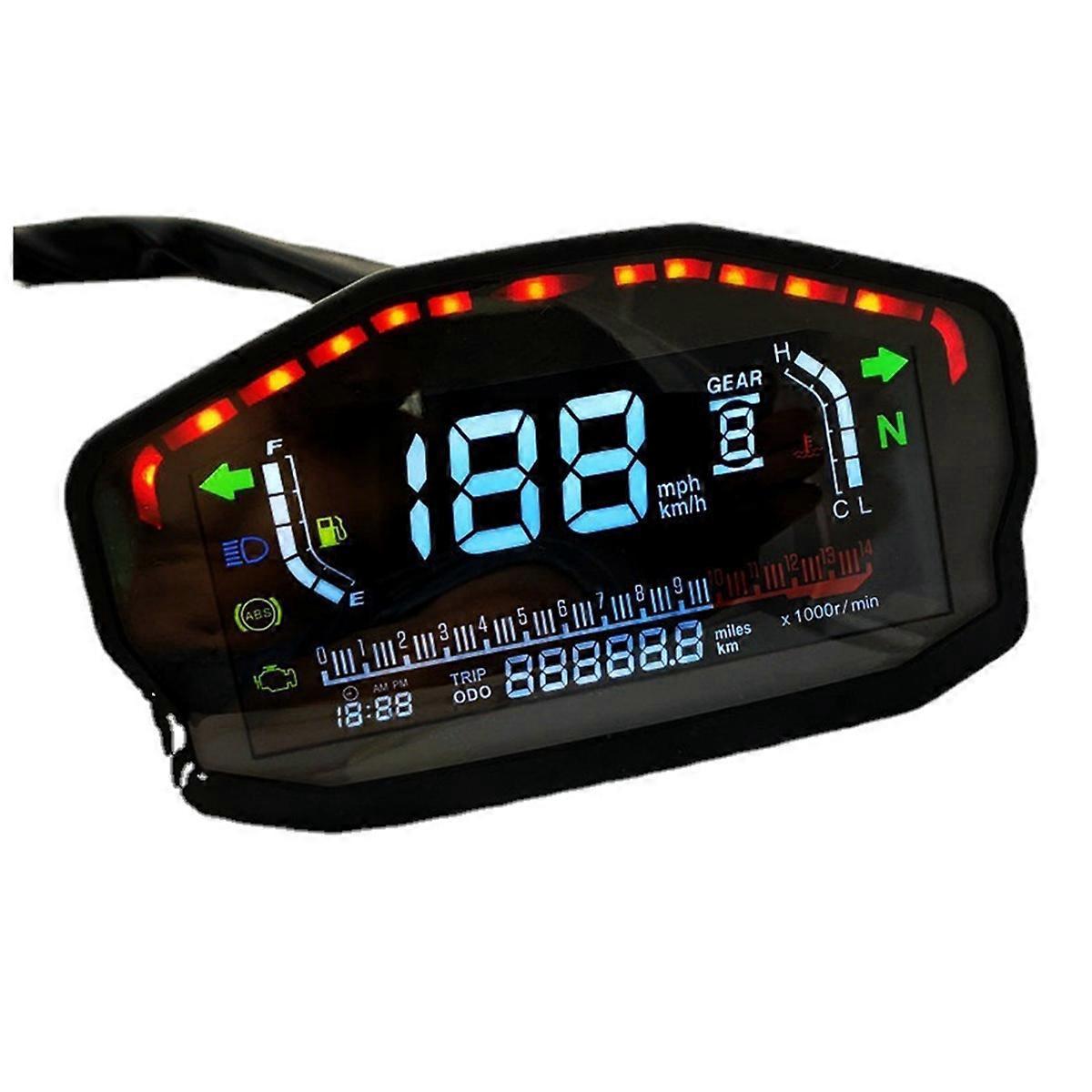 Digitaler Motorrad-tachometer Mit Led-anzeige Für --