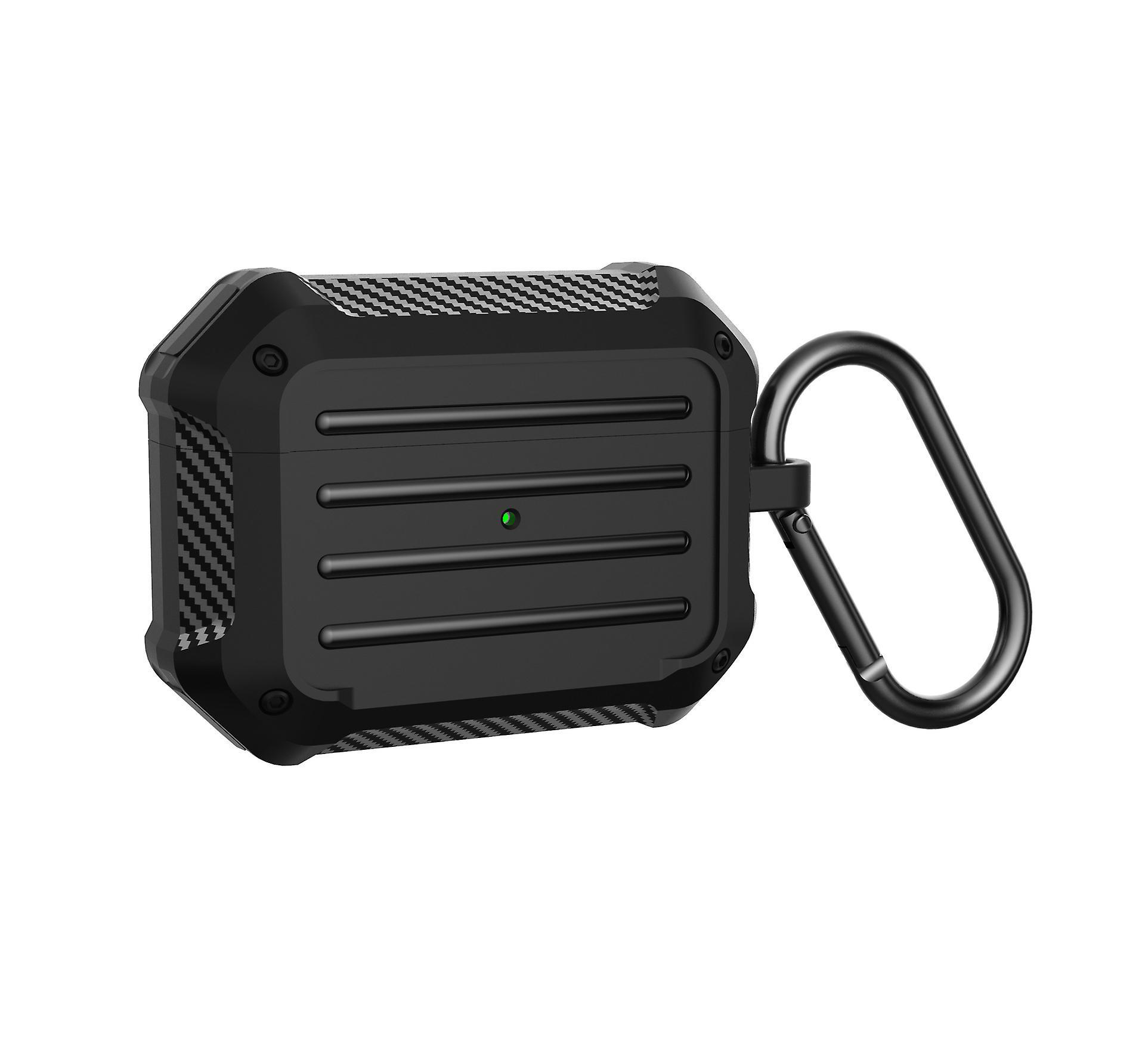 Carbonfaser-schutzhülle Für Airpods Pro 2 (schwarz), Stoßfeste Hartschale, Kompatibel Mit Dem Ladecase Der Airpods 1 Und 2.