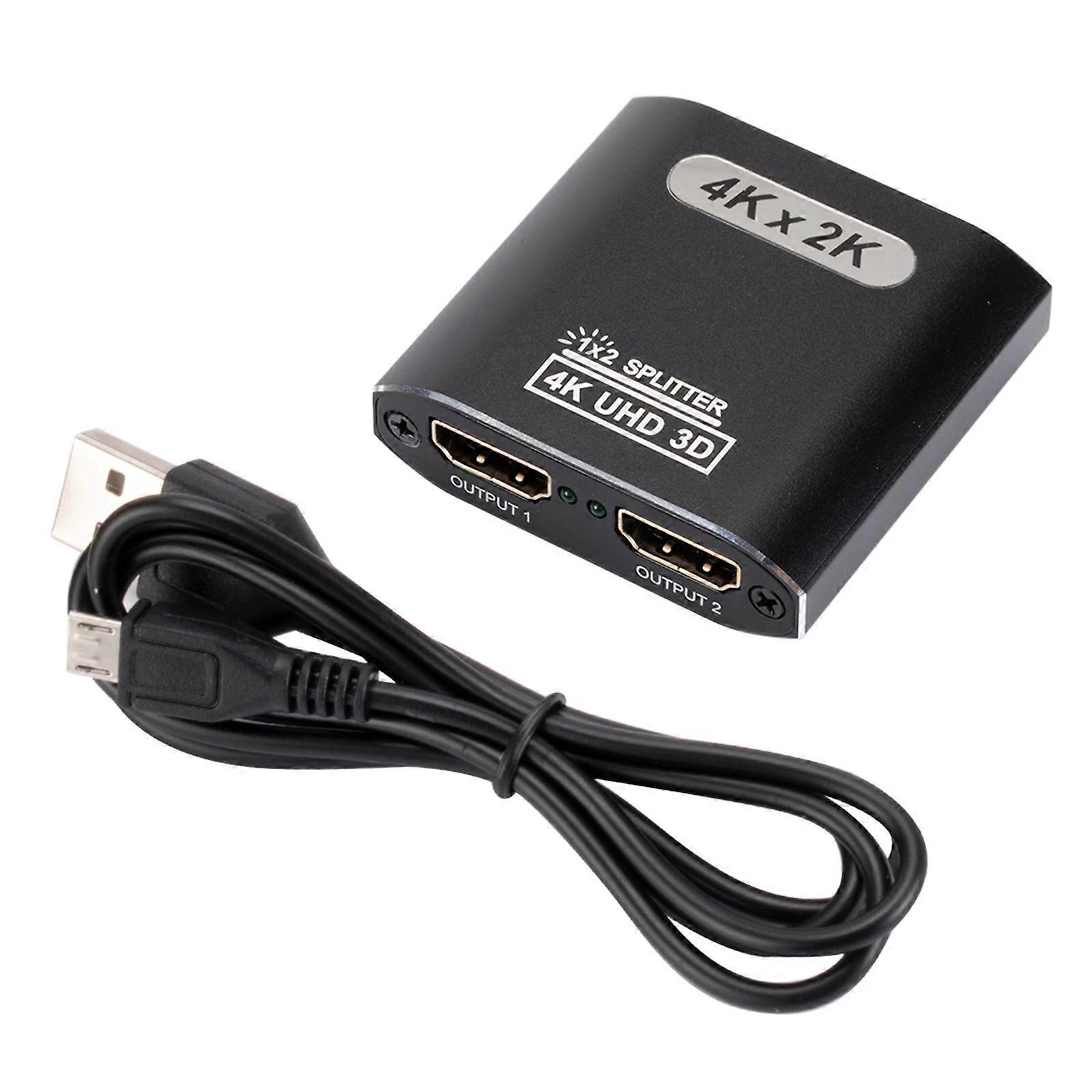 Hdmi-kompatibler Umschalter 1x2 (1 Eingang, 2 Ausgänge), 4k 30hz, Unterstützt Hdcp
