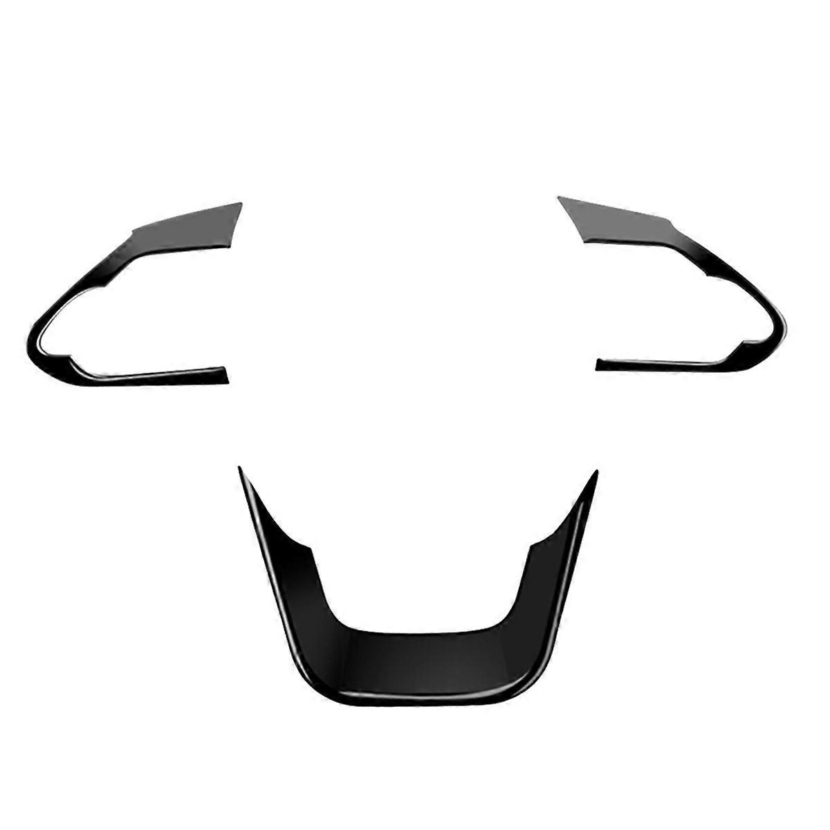 Aufkleber-set Für Die Lenkradverkleidung Im Auto-innenraum, Glänzend Schwarz