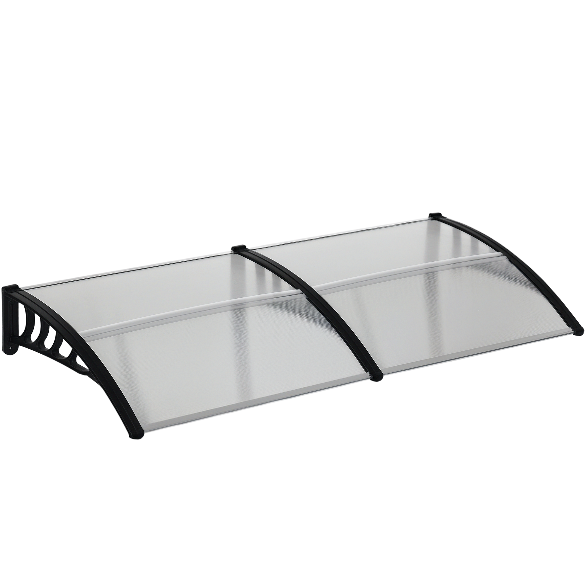 Türschutz Aus Polycarbonat, Schutz Vor Regen, Wind Und Hagel, Aluminiumrahmen, 200 X 96 X 27 Cm, Schwarz