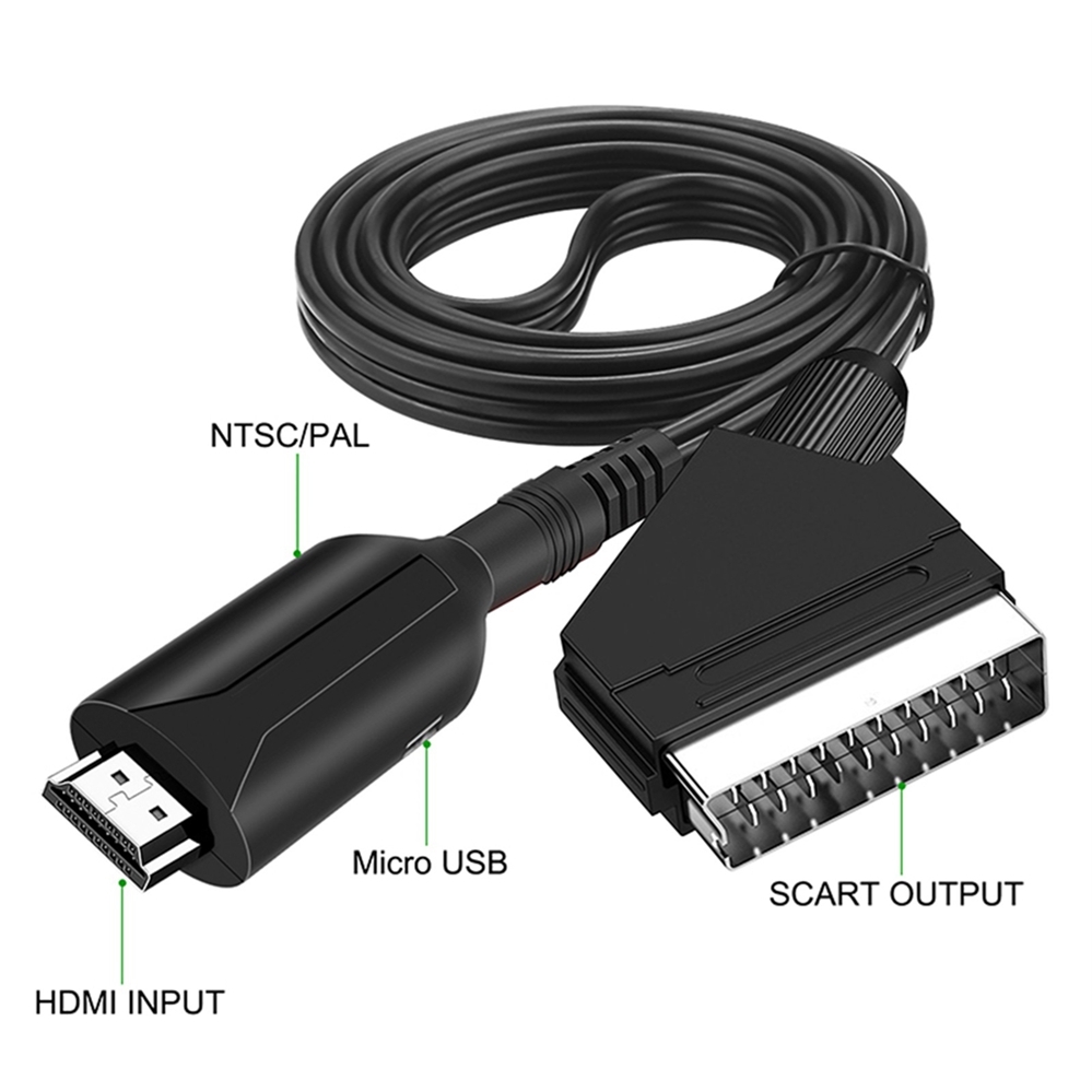Scart-zu-hdmi-1080p-konverter, Audio-video-adapter Für Hd-fernseher, Dvd-player, Xbox, Ps2, Retro-spielekonsolen – Verbindet Ältere Geräte Mit Modernen Bildschirmen