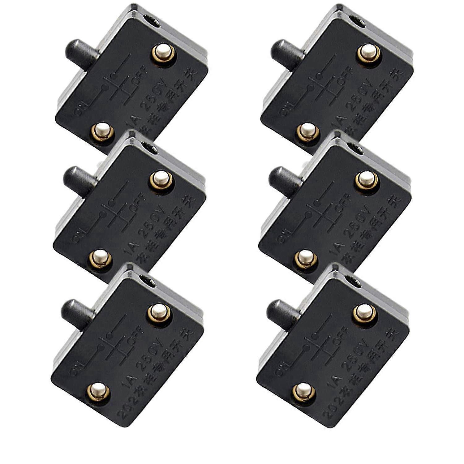 6er-pack Led-türschalter Für Schrankbeleuchtung, Elektrische Lampenschalter, Schwarz
