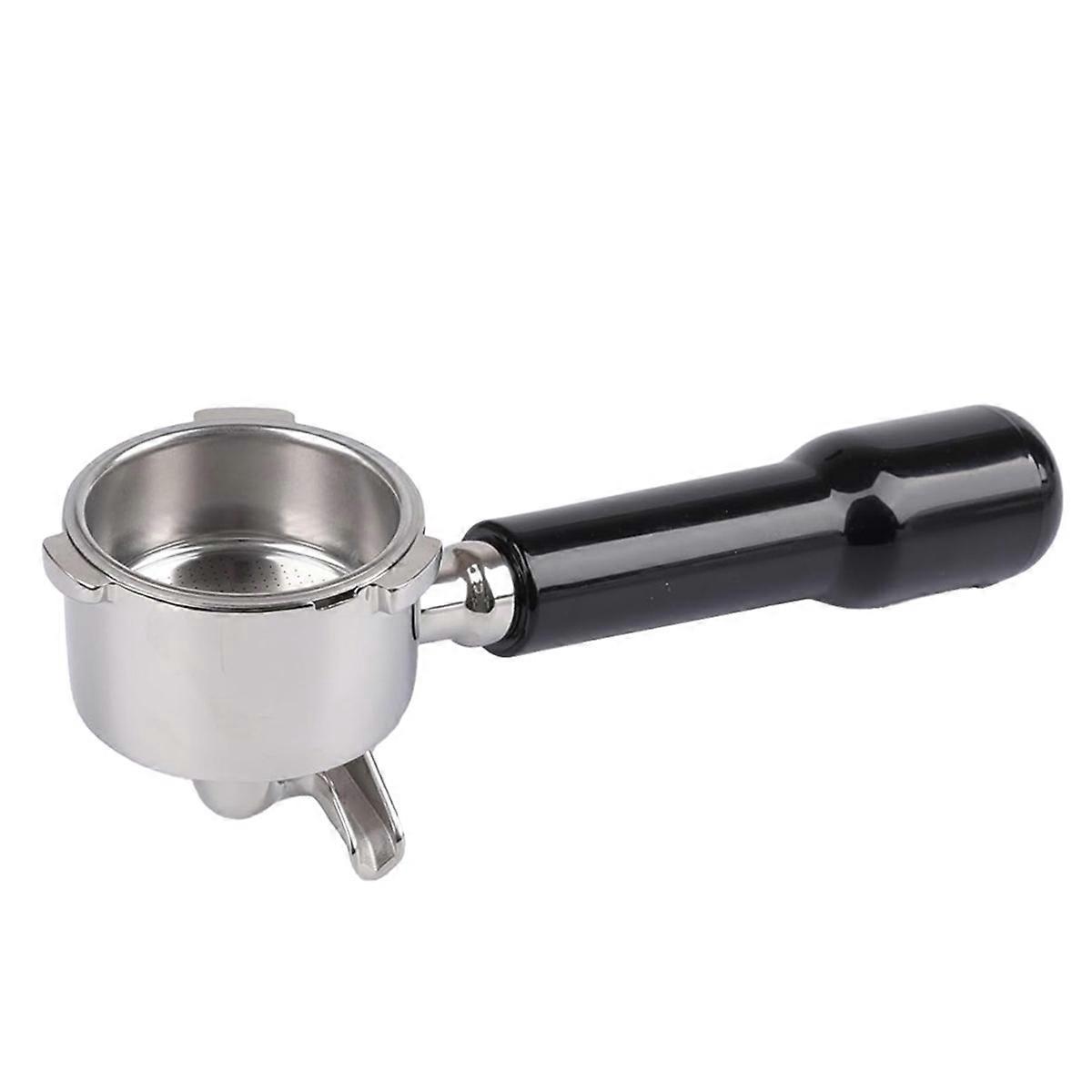 51-mm-kaffeefilter Mit 3 Ohren Und Doppelauslauf Für Delonghi-griff – Schwarz & Silber