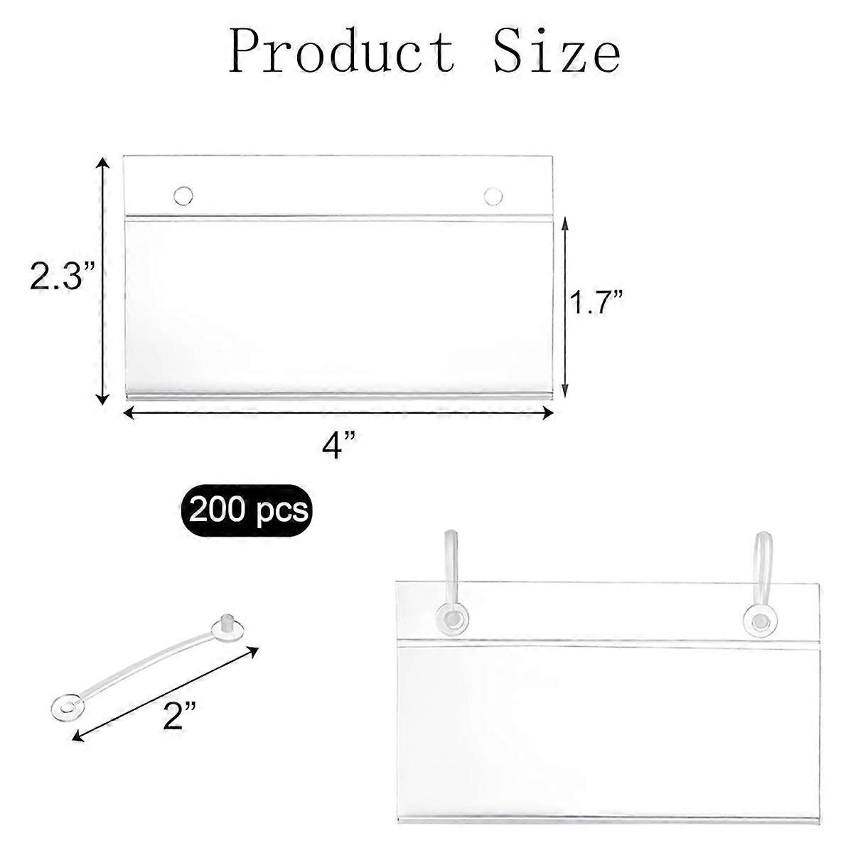 Transparenter Preisschildhalter (4 Zoll X 2,3 Zoll) Für Draht- Und Kunststoffregale
