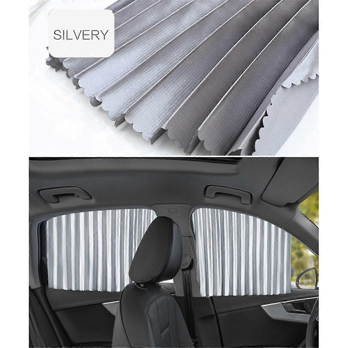Automatischer, Einziehbarer Sonnenschutz Für Autos Mit Magnetschiene, Silberfarben