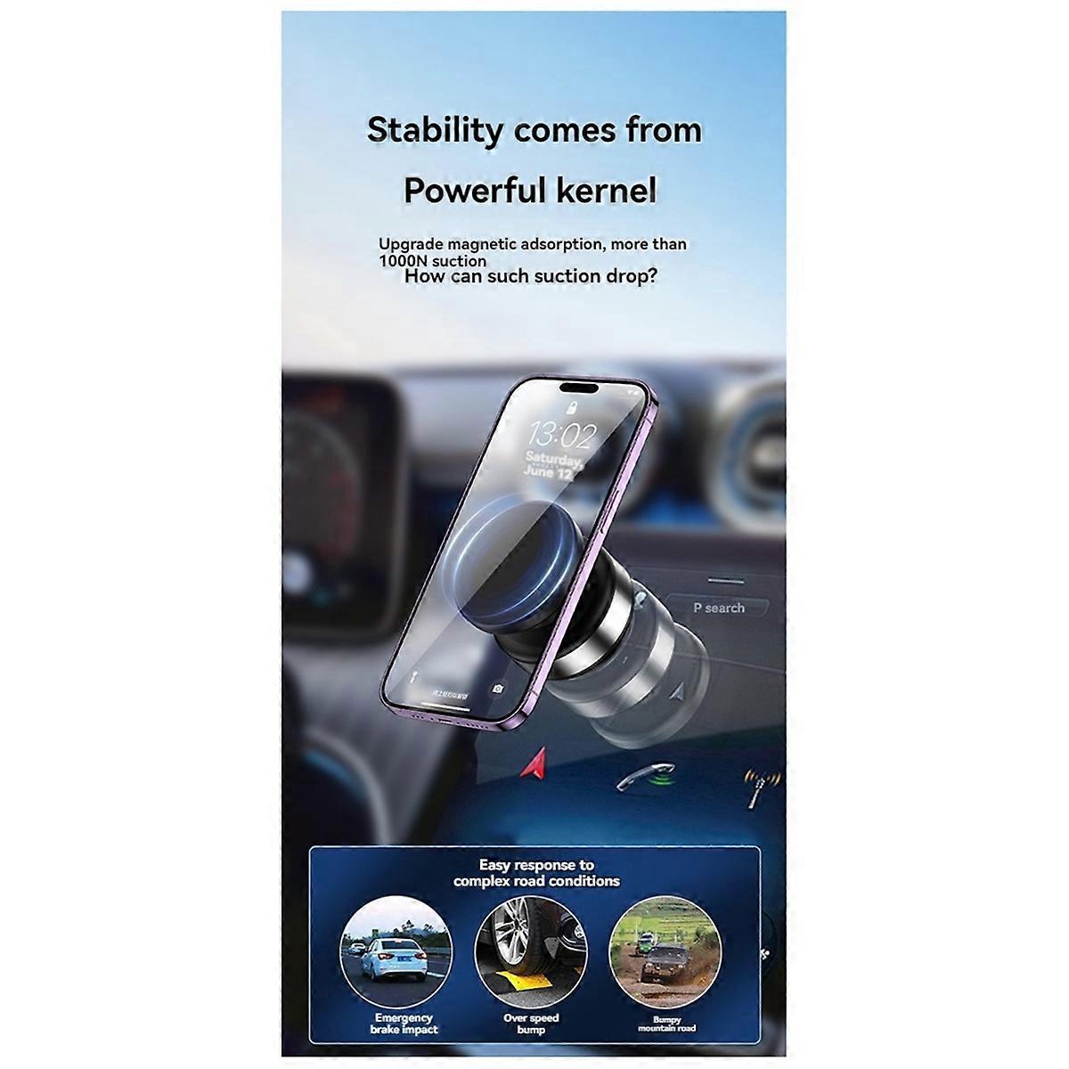 360° Drehbare Autohalterung Mit Staubsaugerfunktion Für Handy- Und Kamerazubehör, Silber