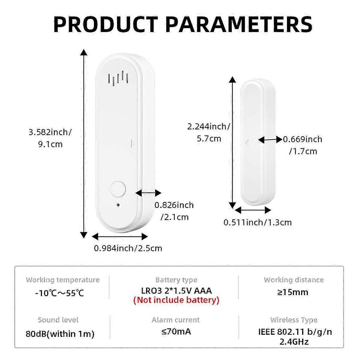 Tuya Smart Wifi Türsensor 80db Schallschutz Fenstersensor