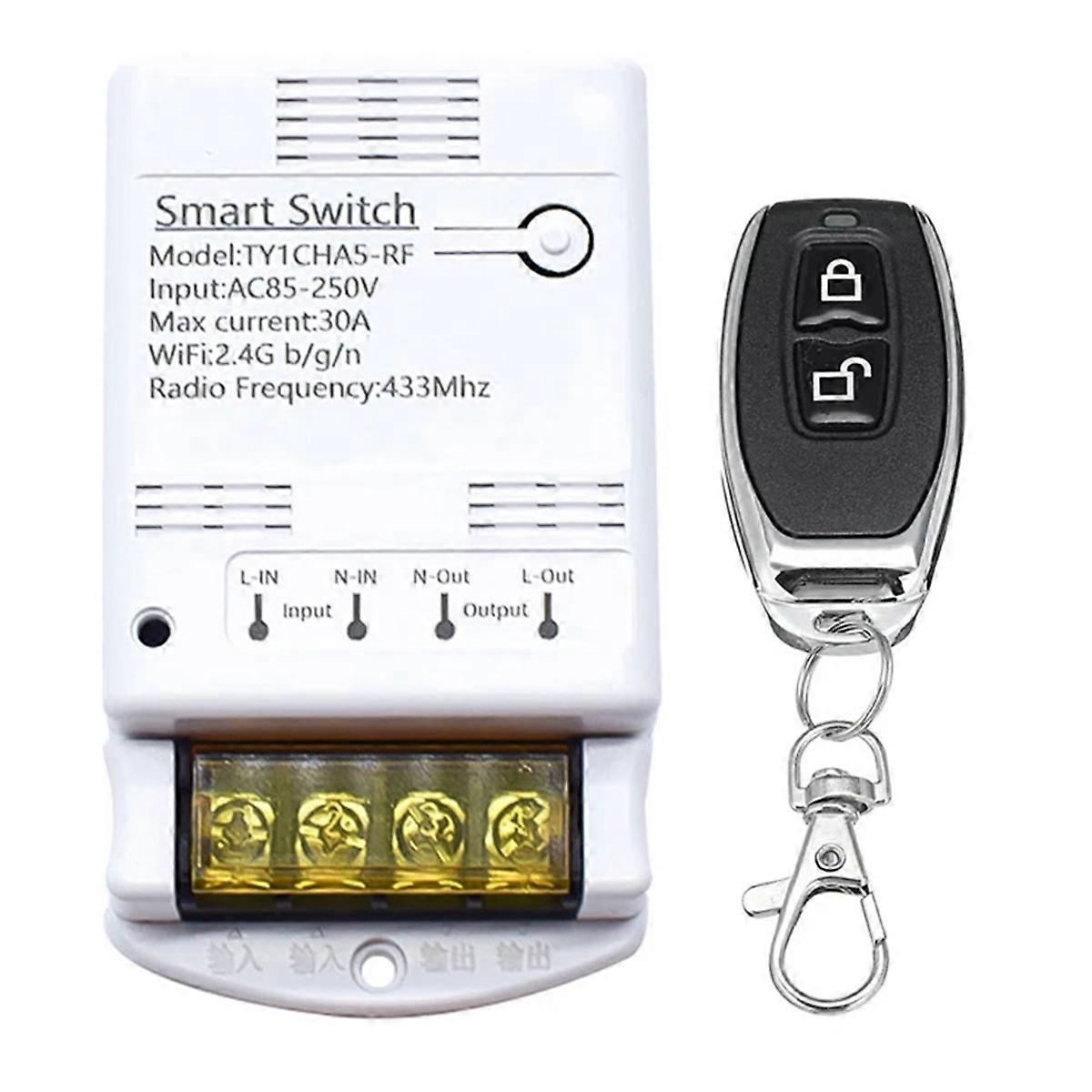 30a Wlan-schaltrelais Tuya Smartlife App 433mhz Funkempfängermodul