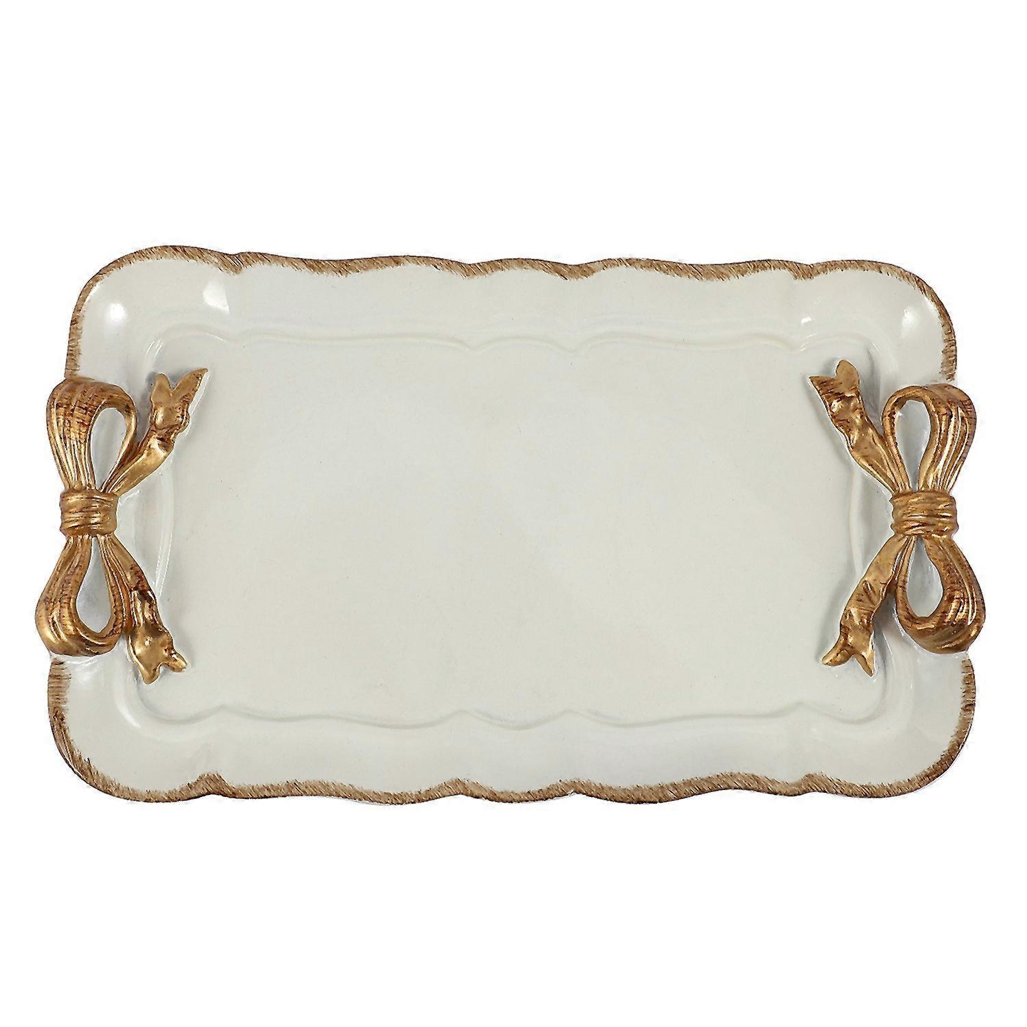 Kuchenaufbewahrungstabletts Im Europäischen Stil Mit Schleife, Quadratisch, 12 X 20 Cm, Weiß