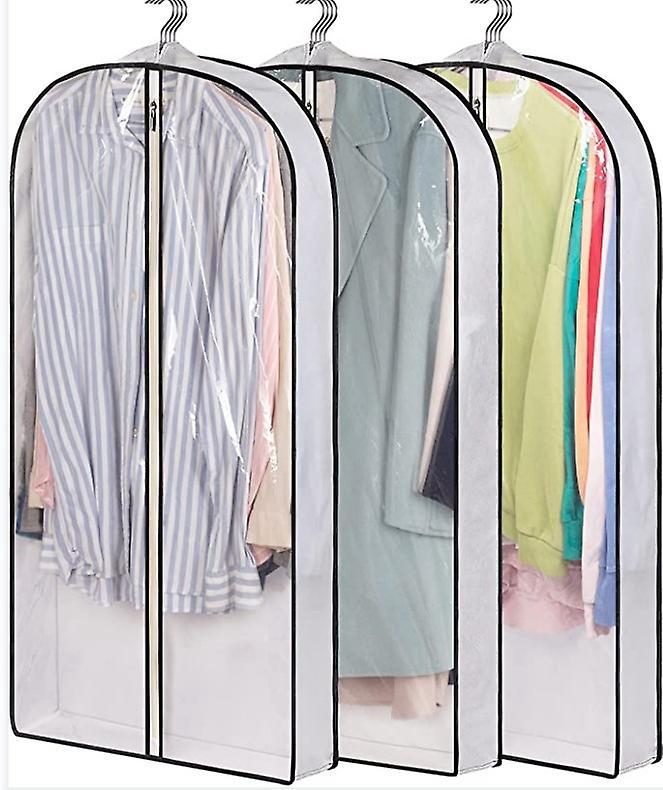 (60 X 100 Cm) Let To 3 Kleidersäcke, Transparente Staubdichte Anzughülle, Kleidersack Mit Reißverschluss Und Schutzhüllen Für C