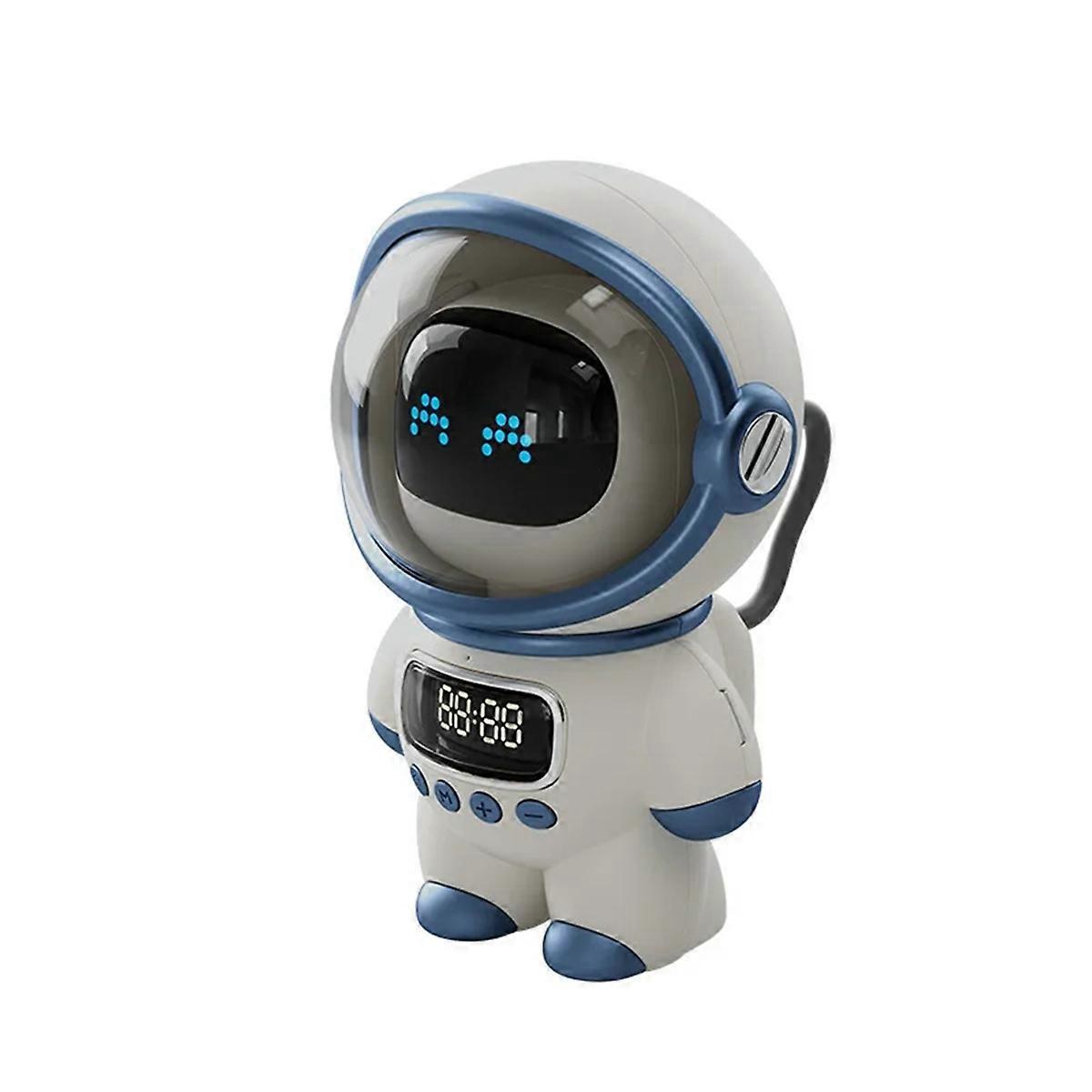 Intelligenter Astronaut Bluetooth-lautsprecher, Tragbarer Stereo-tischwecker, Weiß