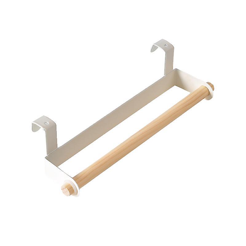 Weiße, Wandmontierte Handtuchstange – 1-seitig – Holz-/lederoptik – 26 X 6 X 6 Cm