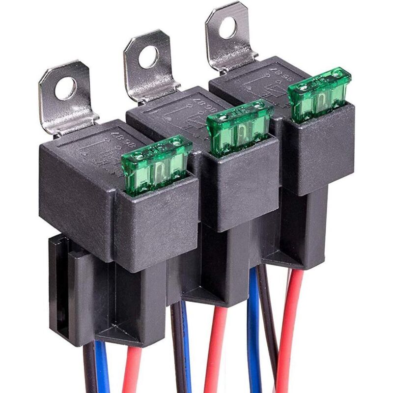 Elektromagnetisches Relais 12 V, 4-polig, Spst, Mit Integrierter Ato/atc-blade-sicherung 30 A Und Schutzdiode, 12-awg-kabel – 3 Stück Für Kraftfahrzeuge
