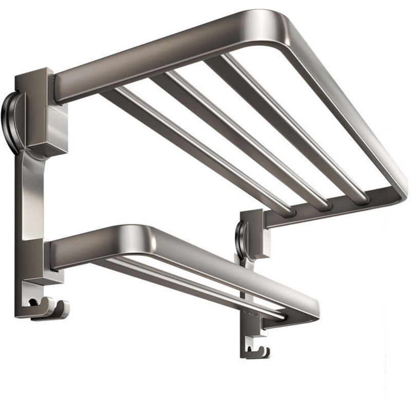 Aluminium-handtuchhalter Für Das Bad, Bohrlosg, Modernes Graues Design, Stabiler Halter Für Handtücher Und Waschhandschuhe