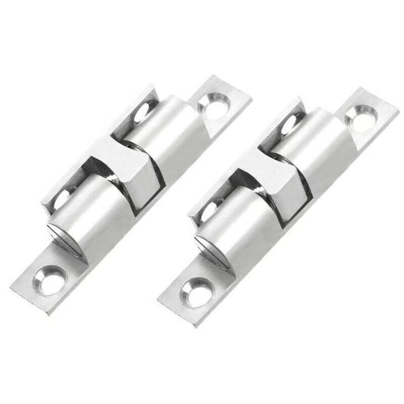 Rollschloss Für Möbeltüren Mit Zwei Messingkugeln – 8-teiliges Set, Silberfarben, Länge 70 Mm