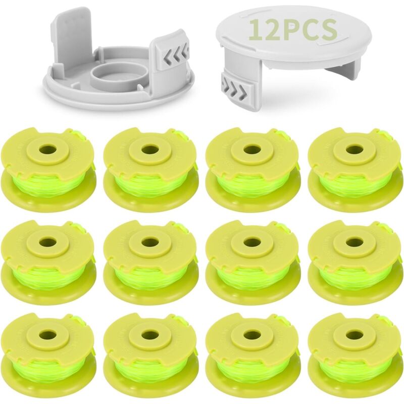 Set Mit 12 Ersatzspulen Für Freischneider + 2 Schutzhauben
