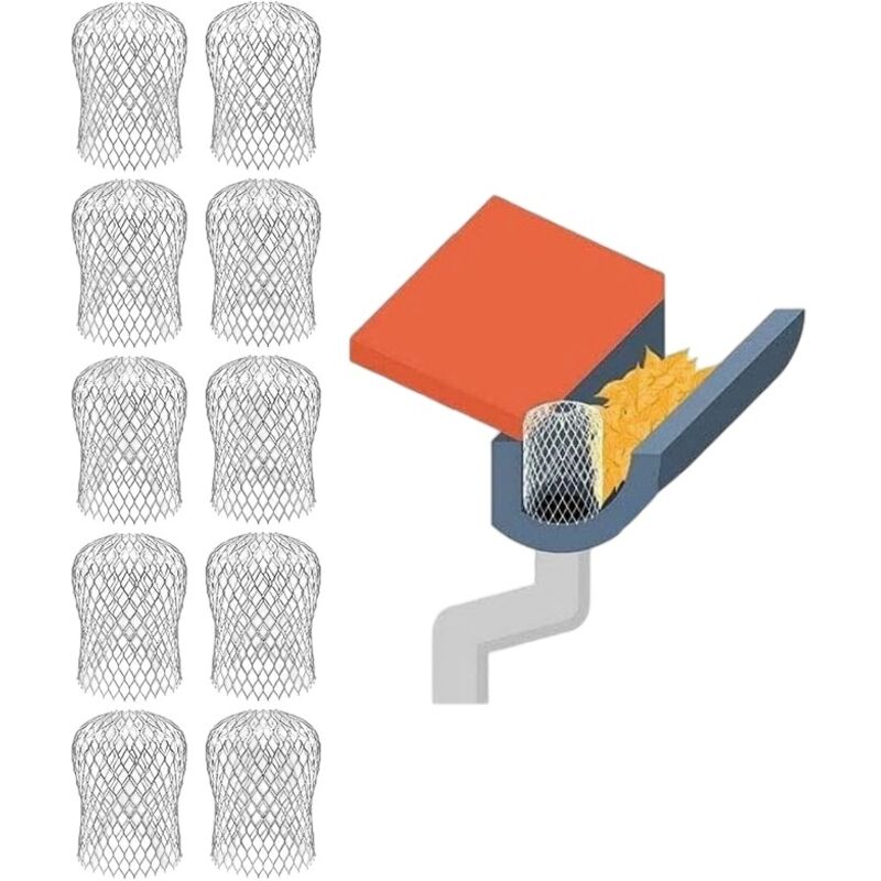 Edelstahl-dachrinnenfilter (10 Stück), Dehnbare Aluminium-filterschutzgitter Für Dächer – Verhindert Moos, Sand, Blätter Und Schmutz (silberfarben)