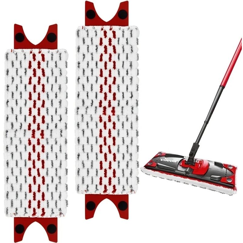 6 Wiederverwendbare Mikrofasermopfköpfe – Komplettset Für Manuelle Oder Automatische Auswringmopps, Kompatibel Mit Standard-systemen (40 × 15 Cm)