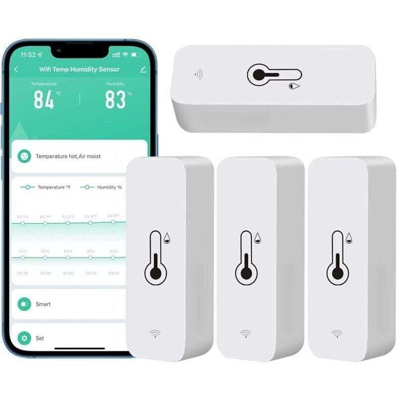 4-teilig – Drahtloser Bodenfeuchtigkeits- Und Temperatursensor Für Innen- Und Außenbereich, Kompatibel Mit Der Tuya-app, Fernwarnungen Per Smartphone-benachrichtigung