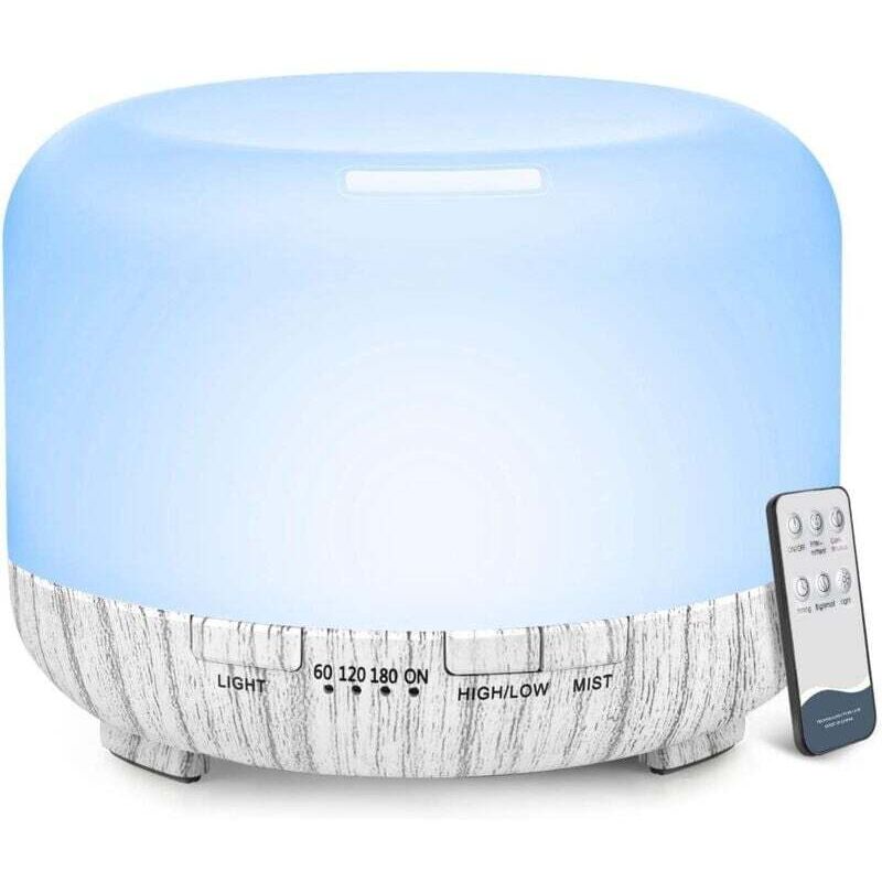 Ultraschall-diffusor Für Ätherische Öle Aus Weißem Holz, 500 Ml, Leise Kaltnebel-verneblung Für Große Räume – Ideal Für Phytotherapie Und Wohlbefinden