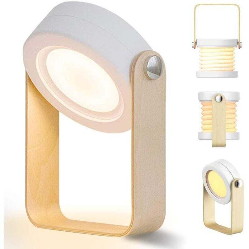 Led-nachttischlampe Mit Touch-steuerung Und Dimmbarer Helligkeit (3 Stufen), Im Retro-design Aus Natürlichem Holz, Mit Intuitivem Touch-schalter – Ideal Für Schlafzimmer, Büro Oder Wohnzimmer