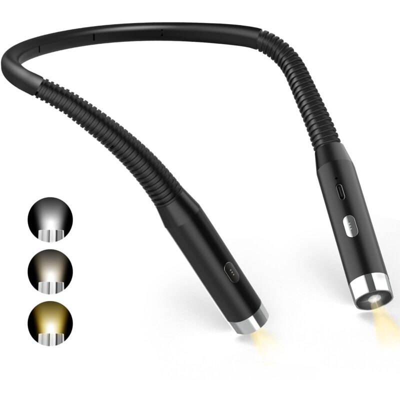 Amxcnoy Nackenleselampe, Wiederaufladbare Bettleselampe, Usb-led-leselampe Für Reisen, Stricken Und Camping