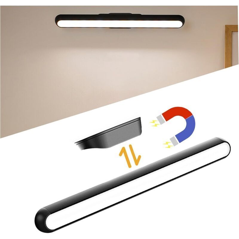 Amxcnoy Schrankleuchte, Dimmbare Led-schrankleuchte Mit Touch-bedienung Und Magnethalterung, Verstellbarer Winkel, 2500-mah-usb-akku, Led-leuchte Für Kleiderschrank, Treppe, Küche, Flur