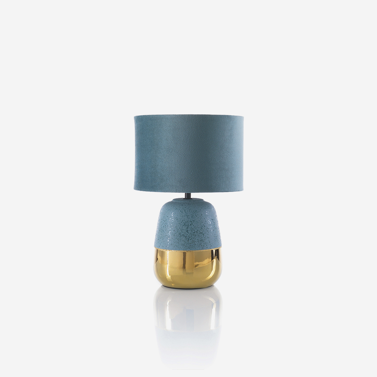 Keramik-tischlampe Mit Stoffschirm Lustria - Blau
