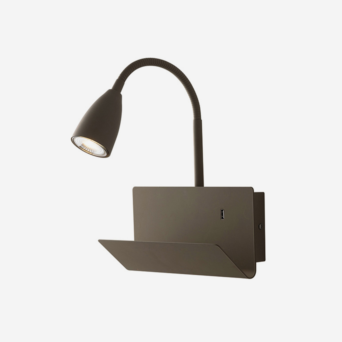 Wandapplikation Mit Ablage Und Usb-anschluss Jane - Braun