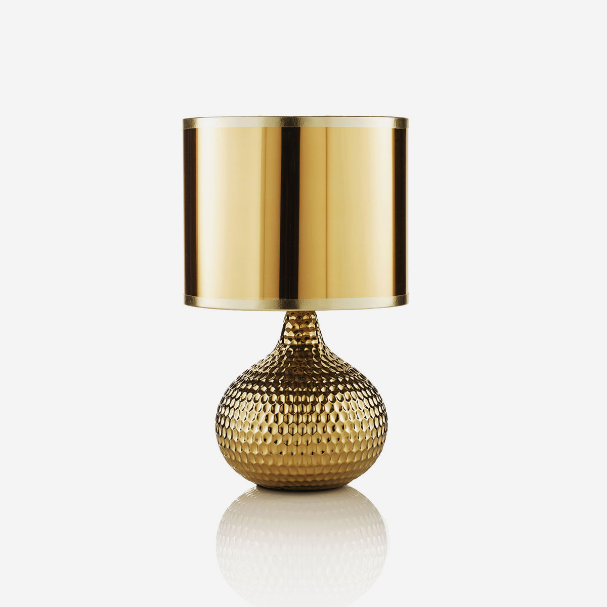 Seronda Tischlampe Aus Keramik Mit Pvc-lampenschirm - Gold