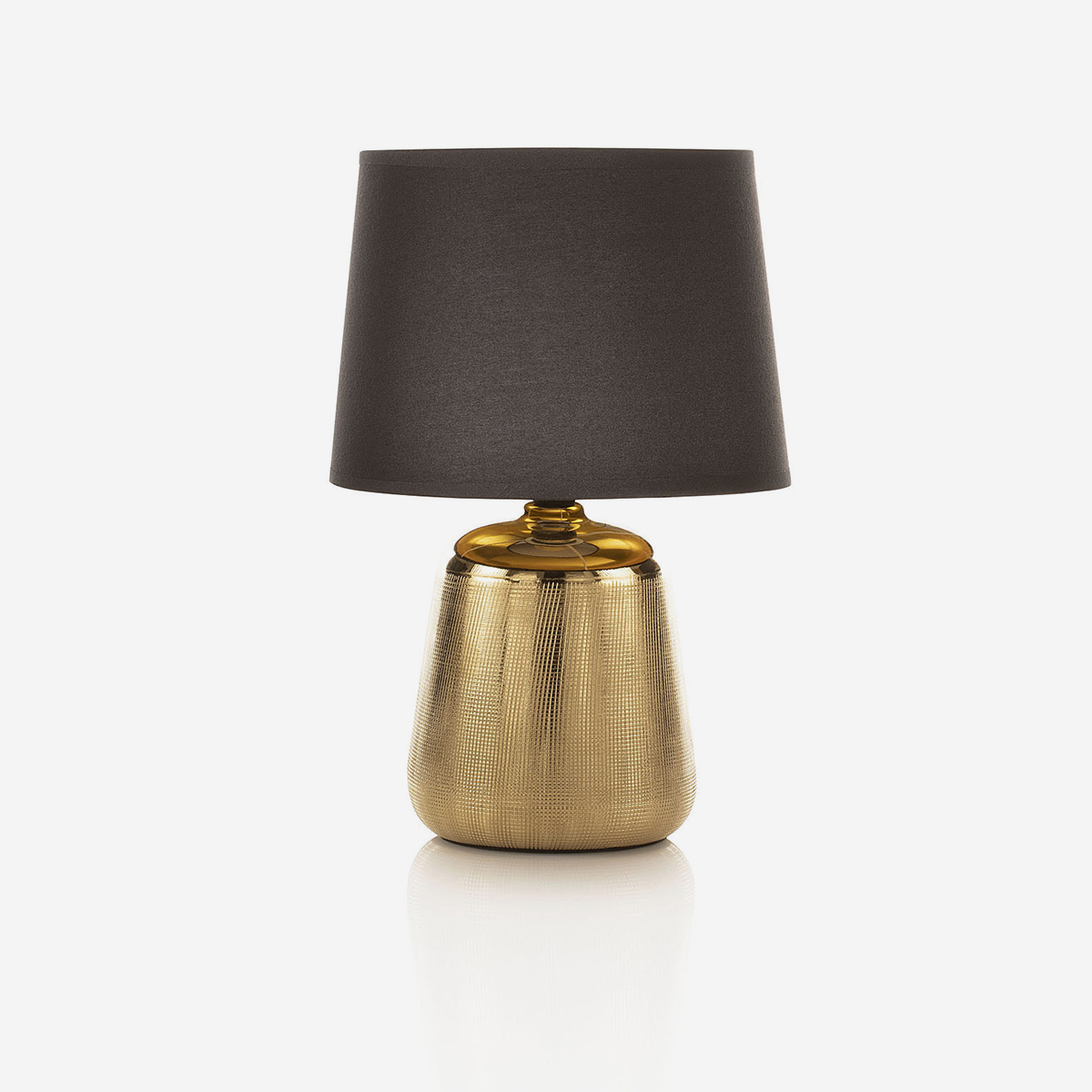 Keramik-tischlampe Mit Stoffschirm Raquel - Gold