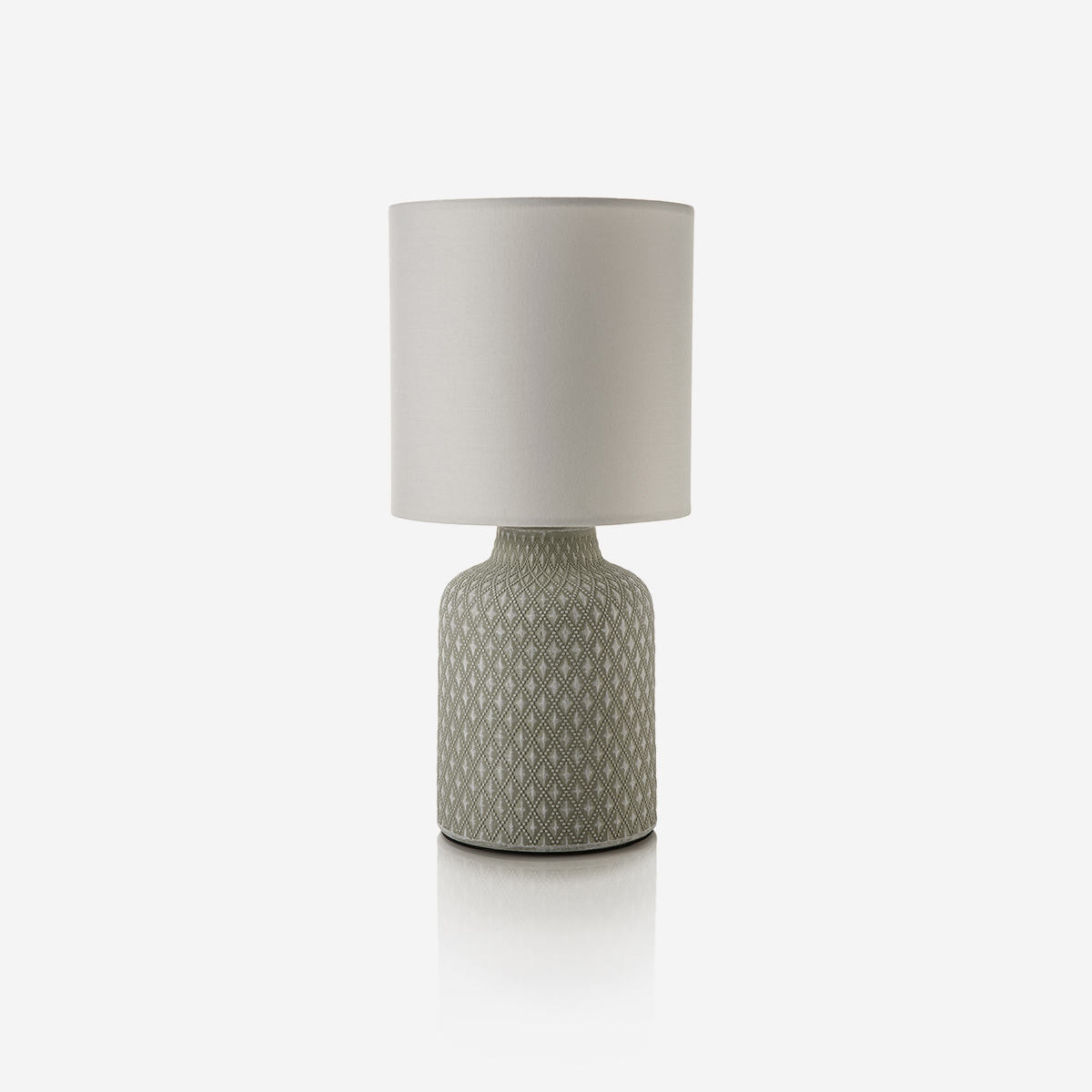 Tischlampe Aus Keramik Mit Zaffira-schirm - Grau