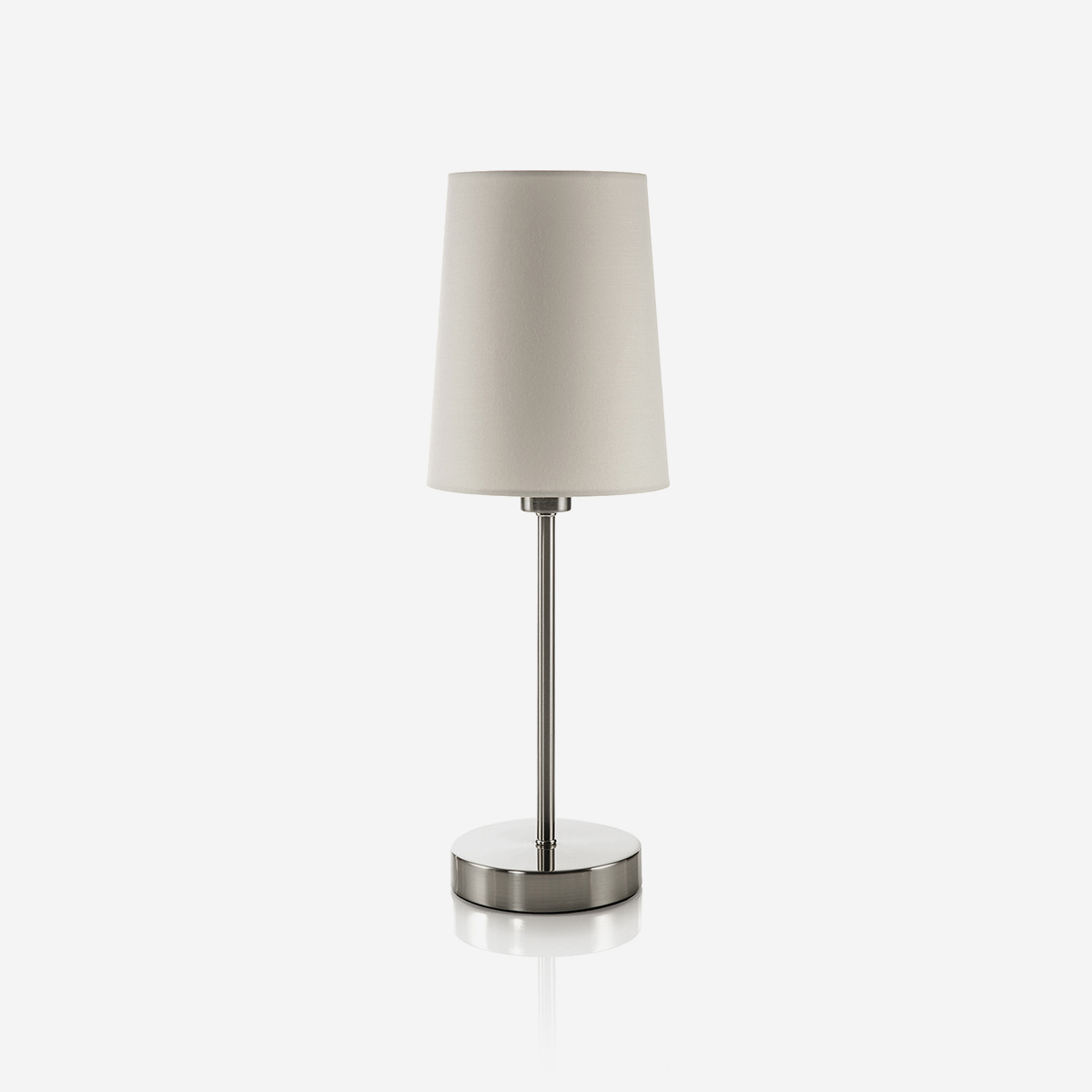 Moderne Tischlampe Aus Metall Und Stoff Alvar - Stahlgrau